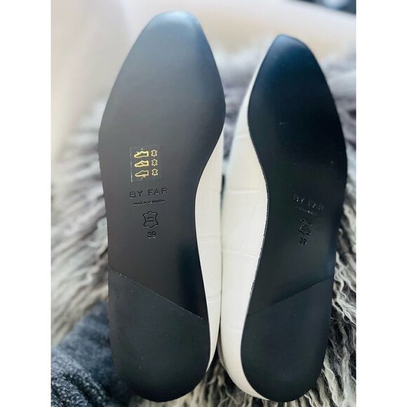 BY FAR Molly Maxi Croco Embossed ballet Leather Flat white 39 - Picture 5 of 12